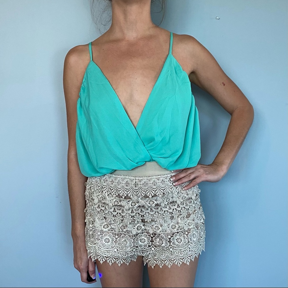 Xtaren Lace Shorts Flowy Top Romper